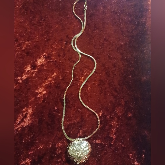 Puffed Heart Necklace 24" - Picture 3 of 12